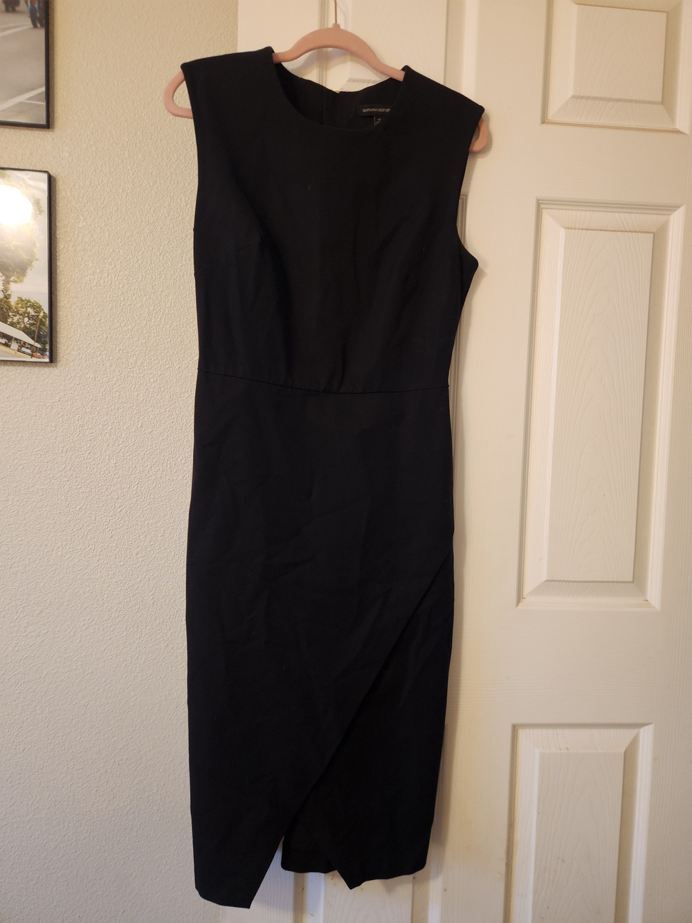 Banana Republic Black Sleeveless Midi Sheath Dress